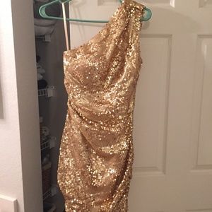 Gold sequin dress